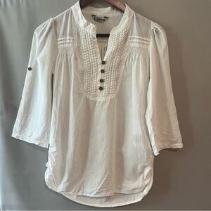 Chloe White Pintuck Blouse